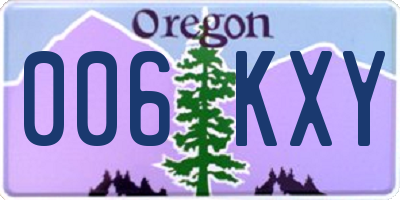 OR license plate 006KXY