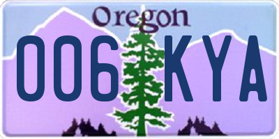 OR license plate 006KYA