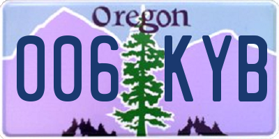 OR license plate 006KYB