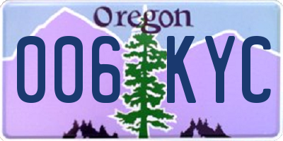 OR license plate 006KYC