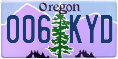 OR license plate 006KYD