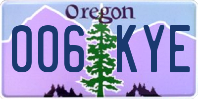 OR license plate 006KYE