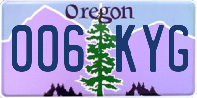 OR license plate 006KYG