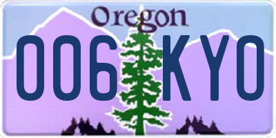 OR license plate 006KYO