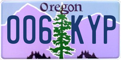 OR license plate 006KYP