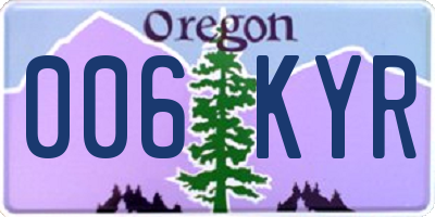OR license plate 006KYR