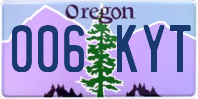 OR license plate 006KYT