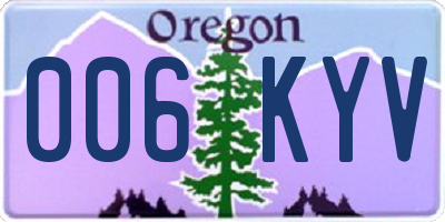 OR license plate 006KYV