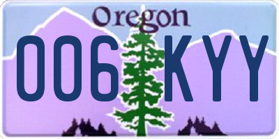 OR license plate 006KYY