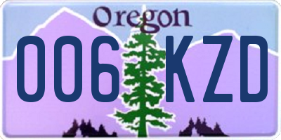 OR license plate 006KZD
