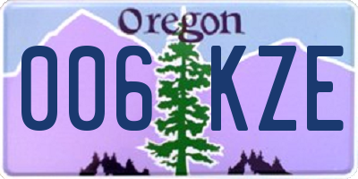 OR license plate 006KZE