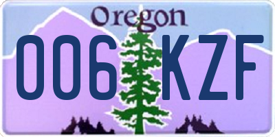 OR license plate 006KZF