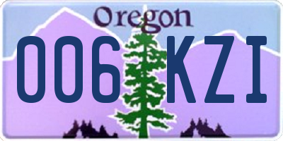 OR license plate 006KZI