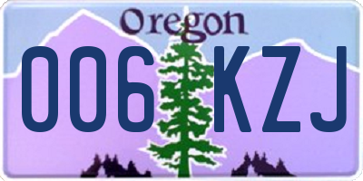 OR license plate 006KZJ