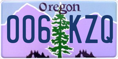 OR license plate 006KZQ