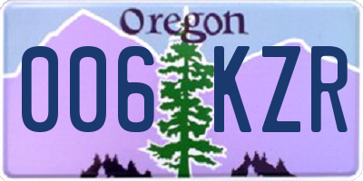 OR license plate 006KZR