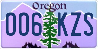 OR license plate 006KZS