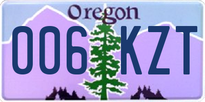 OR license plate 006KZT