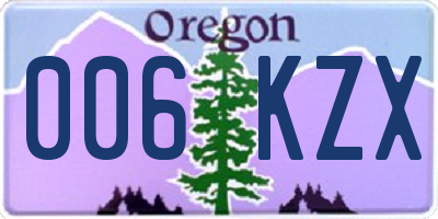 OR license plate 006KZX