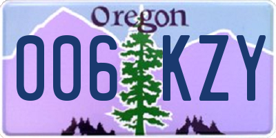 OR license plate 006KZY