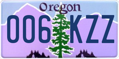 OR license plate 006KZZ