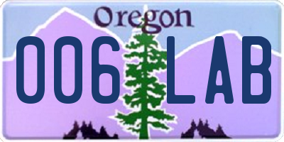 OR license plate 006LAB
