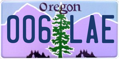 OR license plate 006LAE