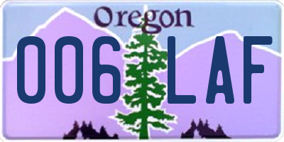 OR license plate 006LAF