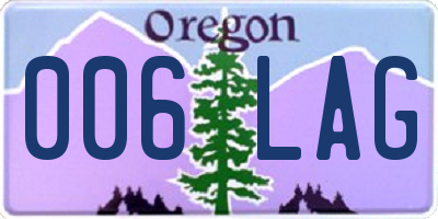 OR license plate 006LAG