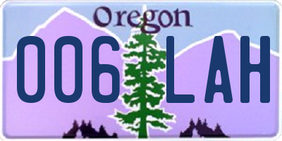 OR license plate 006LAH