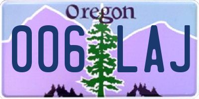 OR license plate 006LAJ