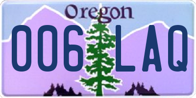 OR license plate 006LAQ
