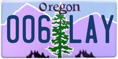 OR license plate 006LAY