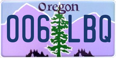 OR license plate 006LBQ