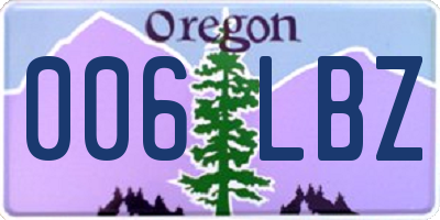 OR license plate 006LBZ