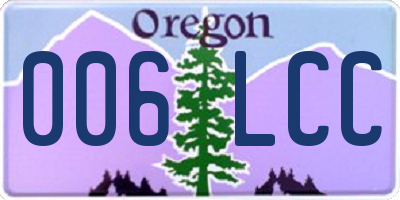 OR license plate 006LCC