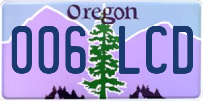 OR license plate 006LCD
