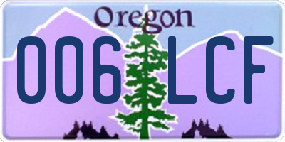 OR license plate 006LCF