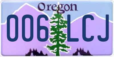 OR license plate 006LCJ