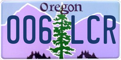 OR license plate 006LCR