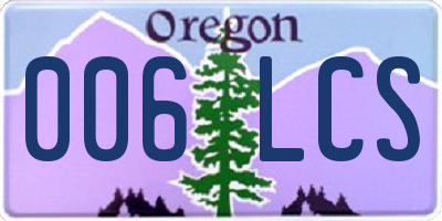 OR license plate 006LCS