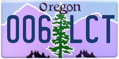 OR license plate 006LCT
