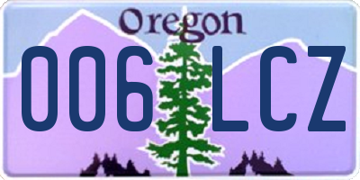 OR license plate 006LCZ