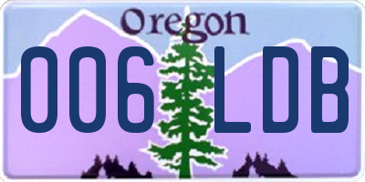 OR license plate 006LDB
