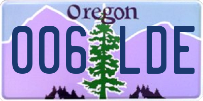OR license plate 006LDE