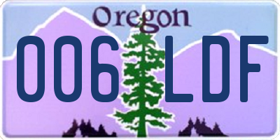 OR license plate 006LDF