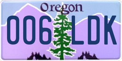OR license plate 006LDK
