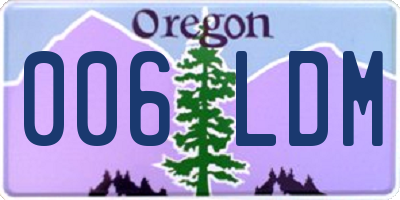 OR license plate 006LDM