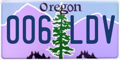 OR license plate 006LDV