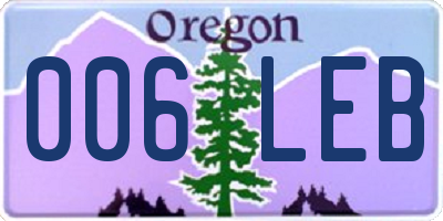 OR license plate 006LEB